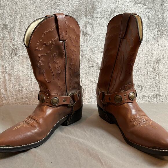 Smokey Mountain Boots Brown Embroidered Leather Boots Girls Size 4 - Picture 4 of 8